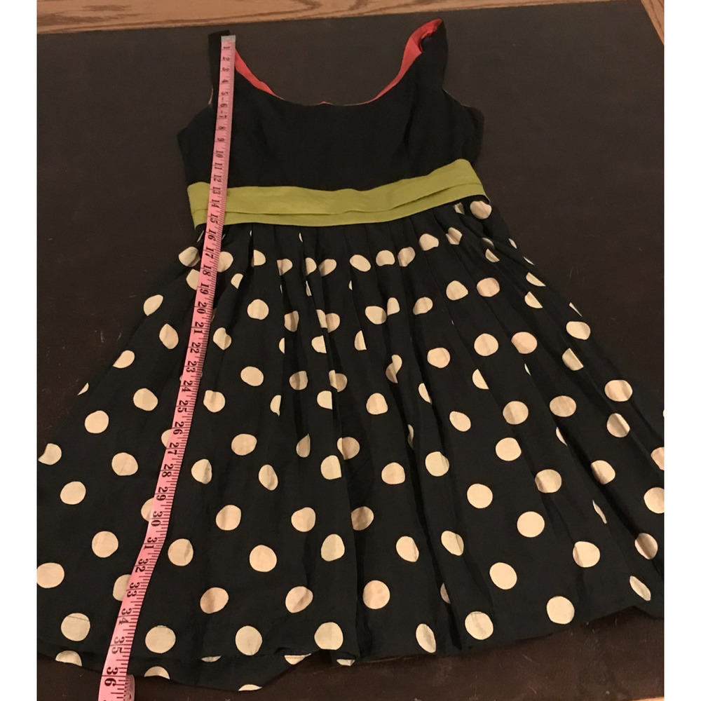 Anthropologie Corey Lynn Calter Polka Dot Fit Flare Dress Size 8 Slice of Lime - Picture 8 of 9
